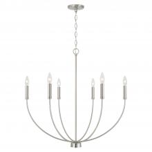 Capital 452161BN - Ansley 6-Light Chandelier in Brushed Nickel