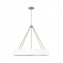 Capital 453041RE - Weller 4-Light Modern Circular Metal Chandelier in Matte White with Painted Matte Brass Interior