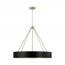 Capital 453041RK - Weller 4-Light Modern Circular Metal Chandelier in Matte Black with Painted Matte Brass Interior