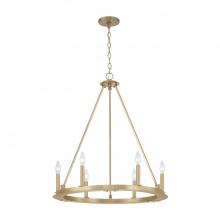 Capital 4916AD - Pearson 6-Light Wagon Wheel Chandelier in Aged Brass