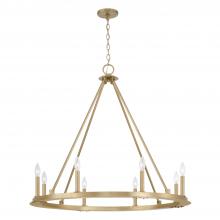 Capital 4918AD - Pearson 8-Light Wagon Wheel Chandelier in Aged Brass