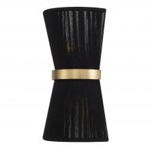 Capital 641221KP - Cecilia 2-Light Sconce in Hand wrapped Black Rope String and Hand-Distressed Patinaed Brass