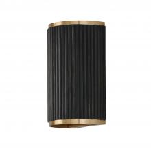 Capital 650721KR - Donovan 2-Light Sconce in Matte Brass and Handcrafted Mango Wood in Black Stain