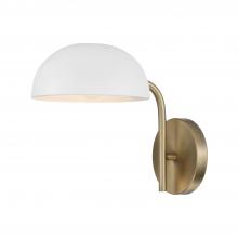 Capital 651411AW - Reece 1-Light Sconce in Aged Brass and White