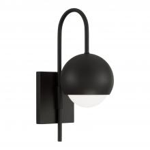 Capital 651611BI - Dolby 1-Light Circular Globe Sconce in Black Iron with Soft White Glass