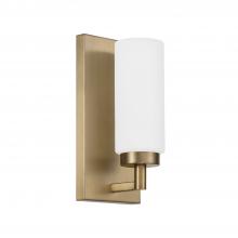 Capital 651711AD - Alyssa 1-Light Cylindrical Sconce in Aged Brass with Faux Alabaster Glass