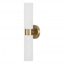 Capital 651721AD - Alyssa 2-Light Cylindrical Linear Bath Bar Sconce in Aged Brass with Faux Alabaster Glass