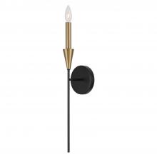 Capital 651911AB - Avant 1-Light Sconce in Black and Aged Brass with Interchangeable White or Aged Brass Candle Sleeve