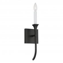 Capital 652311BI - Decklan 1-Light Sconce in Black Iron with Interchangeable White or Black Iron Candle Sleeve