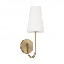 Capital 655211AD-550 - 1-Light Armed Sconce in Aged Brass with Tapered Soft White Glass