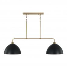 Capital 852021AB - Ross 2-Light Linear Chandelier in Aged Brass and Black