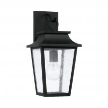 Capital 953311BK - Chandler 1-Light Outdoor Tapered Wall Lantern in Black with Ripple Glass