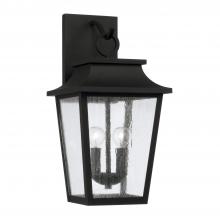 Capital 953321BK - Chandler 2-Light Outdoor Tapered Wall Lantern in Black with Ripple Glass