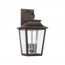 Capital 953341OZ - Chandler 4-Light Outdoor Tapered Wall Lantern in Oiled Bronze with Ripple Glass