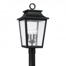 Capital 953345BK - Chandler 4-Light Outdoor Tapered Post Lantern in Black with Ripple Glass