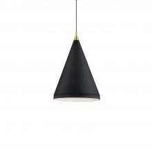 Kuzco Lighting Inc 492716-BK/GD - Dorothy 16-in Black With Gold Detail 1 Light Pendant