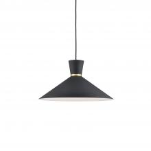 Kuzco Lighting Inc 493216-BK/GD - Vanderbilt 16-in Black With Gold Detail 1 Light Pendant