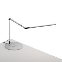 Koncept Inc AR3200-CD-SIL-QCB - Z-Bar slim Desk Lamp with wireless charging Qi base (Cool Light; Silver)