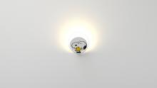 Koncept Inc GRW-S-CRM-SW1-PI - Peanuts® Gravy Wall Sconce - Chrome body, Snoopy Woodstock plates - Plug-in