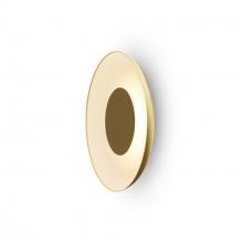 Koncept Inc RMW-12-SW-BRS-HW+24BD-GMW - Ramen Wall Sconce 12&#34; (Brass) with 24&#34; back dish (Gold w/ Matte White Interior)