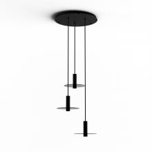 Koncept Inc CMP-C3-S-06-MTB+GDGY9 - Combi Pendant 6&#34; Circular 3 Combo Matte Black with Matte Black Canopy