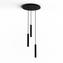 Koncept Inc CMP-C3-S-12-MTB - Combi Pendant 12&#34; Circular 3 Combo Matte Black with Matte Black Canopy, Suspension / Flush Mount