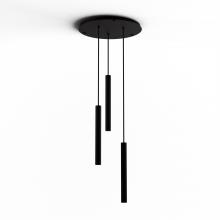 Koncept Inc CMP-C3-S-16-MTB - Combi Pendant 16&#34; Circular 3 Combo Matte Black with Matte Black Canopy, Suspension / Flush Mount