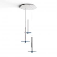 Koncept Inc CMP-C3-S-16-MWT+GBLU9 - Combi Pendant 16&#34; Circular 3 Combo Matte White with Matte White Canopy