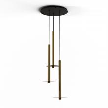 Koncept Inc CMP-C3-S-24-BRS+GTEA9 - Combi Pendant 24&#34; Circular 3 Combo Brass with Matte Black Canopy