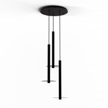 Koncept Inc CMP-C3-S-24-MTB+GDGY9 - Combi Pendant 24&#34; Circular 3 Combo Matte Black with Matte Black Canopy