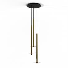 Koncept Inc CMP-C3-S-36-BRS+GTEA9 - Combi Pendant 36&#34; Circular 3 Combo Brass with Matte Black Canopy