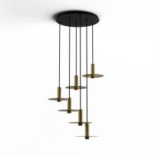 Koncept Inc CMP-C6-S-06-BRS+MBRS9 - Combi Pendant 6&#34; Circular 6 Combo Brass with Matte Black Canopy