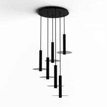 Koncept Inc CMP-C6-S-12-MTB+GDGY9 - Combi Pendant 12&#34; Circular 6 Combo Matte Black with Matte Black Canopy