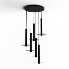 Koncept Inc CMP-C6-S-16-MTB+GDGY9 - Combi Pendant 16&#34; Circular 6 Combo Matte Black with Matte Black Canopy