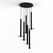 Koncept Inc CMP-C6-S-24-MTB+GDGY9 - Combi Pendant 24&#34; Circular 6 Combo Matte Black with Matte Black Canopy