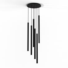 Koncept Inc CMP-C6-S-36-MTB - Combi Pendant 36&#34; Circular 6 Combo Matte Black with Matte Black Canopy