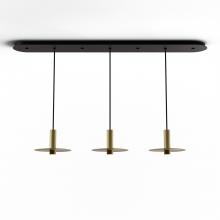 Koncept Inc CMP-L3-S-06-BRS+MBRS9 - Combi Pendant 6&#34; Linear 3 Combo Brass with Matte Black Canopy