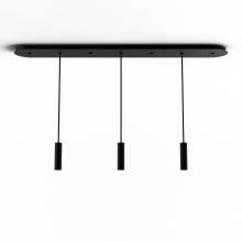 Koncept Inc CMP-L3-S-06-MTB - Combi Pendant 6&#34; Linear 3 Combo Matte Black with Matte Black Canopy