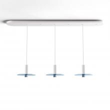 Koncept Inc CMP-L3-S-06-MWT+GBLU9 - Combi Pendant 6&#34; Linear 3 Combo Matte White with Matte White Canopy