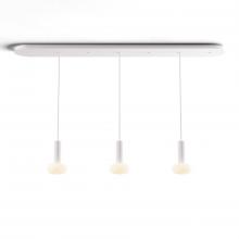 Koncept Inc CMP-L3-S-06-MWT+NA+GLB - Combi Pendant 6&#34; Linear 3 Combo Matte White with Matte White Canopy, Glass Ball attachment, Susp