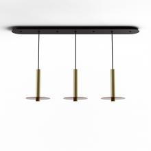 Koncept Inc CMP-L3-S-12-BRS+GTEA9 - Combi Pendant 12&#34; Linear 3 Combo Brass with Matte Black Canopy