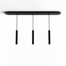 Koncept Inc CMP-L3-S-12-MTB - Combi Pendant 12&#34; Linear 3 Combo Matte Black with Matte Black Canopy