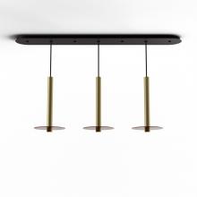 Koncept Inc CMP-L3-S-16-BRS+GTEA9 - Combi Pendant 16&#34; Linear 3 Combo Brass with Matte Black Canopy