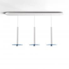 Koncept Inc CMP-L3-S-16-MWT+GBLU9 - Combi Pendant 16&#34; Linear 3 Combo Matte White with Matte White Canopy