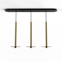 Koncept Inc CMP-L3-S-24-BRS+GTEA9 - Combi Pendant 24&#34; Linear 3 Combo Brass with Matte Black Canopy