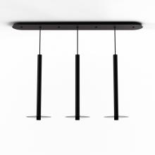 Koncept Inc CMP-L3-S-24-MTB+GDGY9 - Combi Pendant 24&#34; Linear 3 Combo Matte Black with Matte Black Canopy