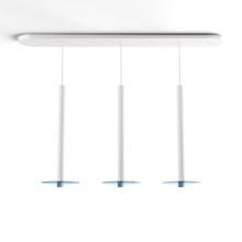 Koncept Inc CMP-L3-S-24-MWT+GBLU9 - Combi Pendant 24&#34; Linear 3 Combo Matte White with Matte White Canopy