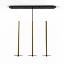 Koncept Inc CMP-L3-S-36-BRS+GTEA9 - Combi Pendant 36&#34; Linear 3 Combo Brass with Matte Black Canopy