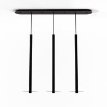 Koncept Inc CMP-L3-S-36-MTB+GDGY9 - Combi Pendant 36&#34; Linear 3 Combo Matte Black with Matte Black Canopy