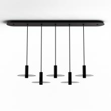 Koncept Inc CMP-L5-S-06-MTB+GDGY9 - Combi Pendant 6&#34; Linear 5 Combo Matte Black with Matte Black Canopy